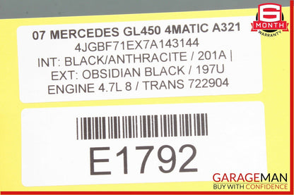 03-11 Mercedes X164 GL450 CLS350 ML550 Front Left Side Seat Control Module Unit