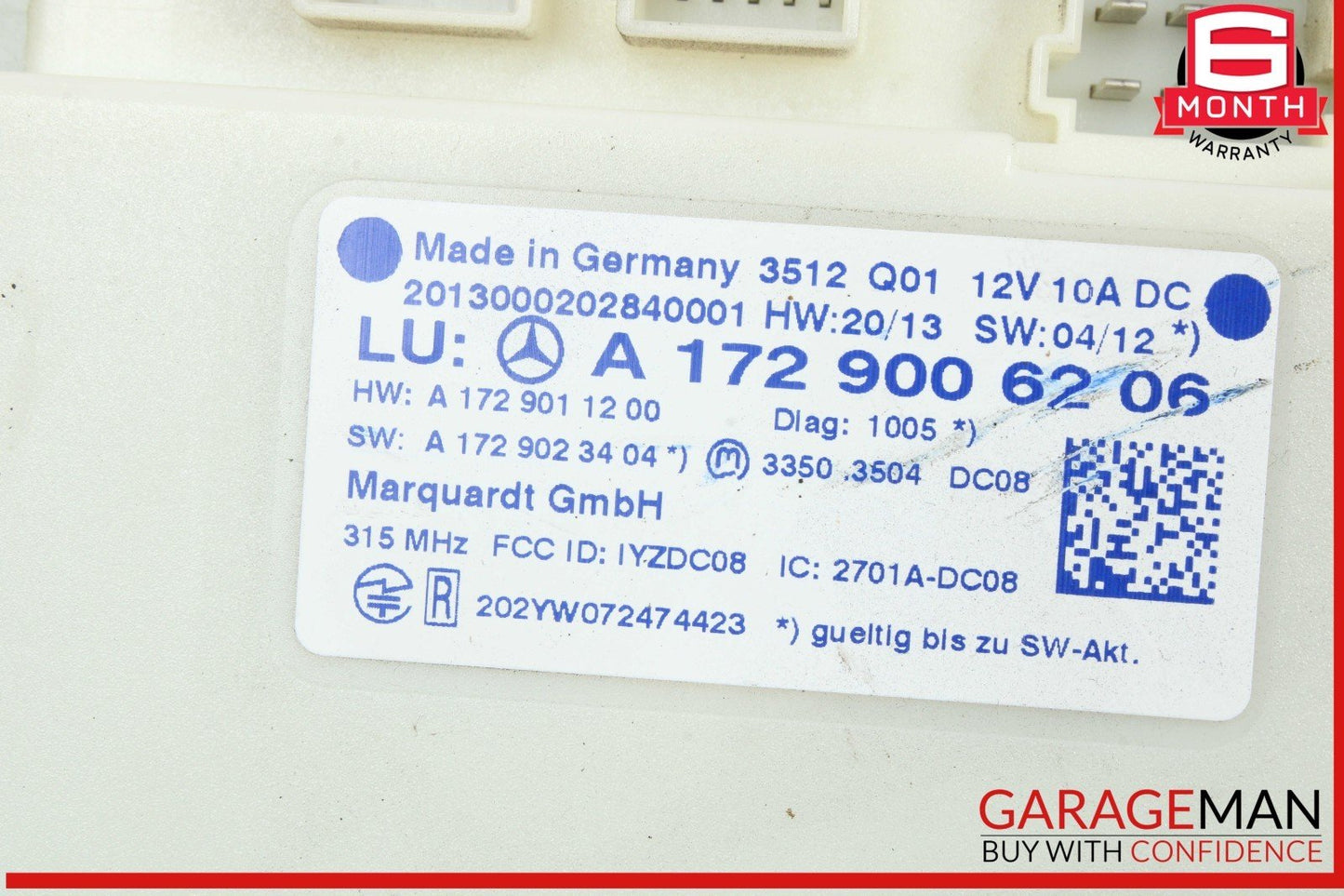 10-15 Mercedes W204 C250 C300 Keyless Go Entry Control Module 1729006206 OEM