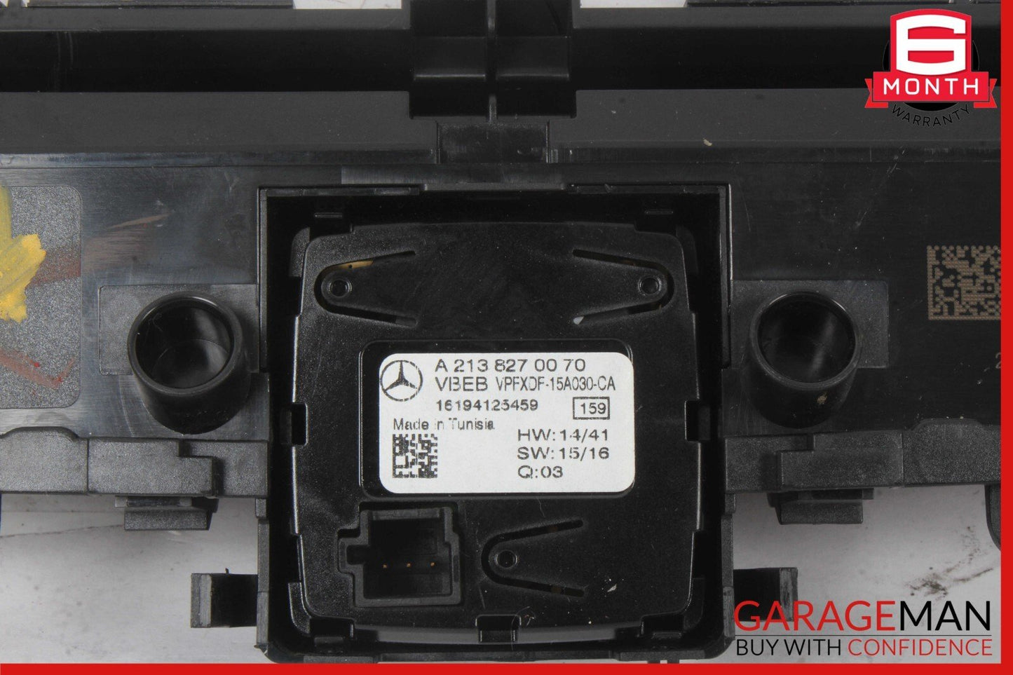 15-18 Mercedes W205 C300 C400 Center Dashboard Hazard Control Switch w/ Clock