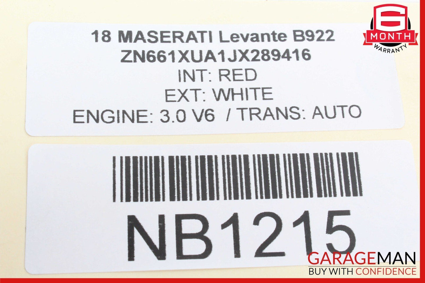 17-20 MASERATI LEVANTE FRONT INTERIOR REAR VIEW MIRROR 68234130AA