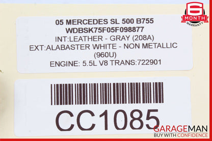 03-06 Mercedes R230 SL500 SL55 AMG Front Right Under Seat Control Module Unit