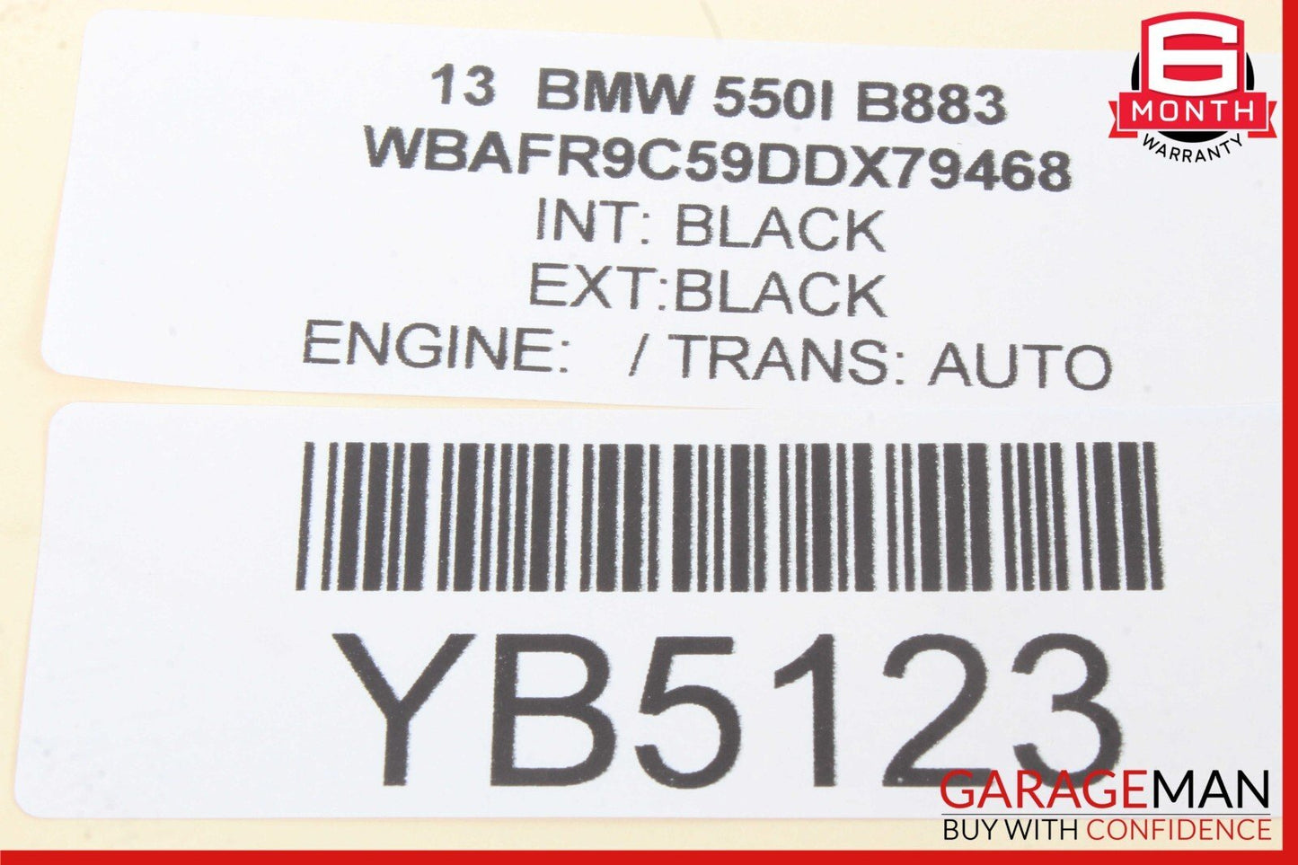 11-16 BMW 528i 535i 550i Front Right Passenger Side Roof Grab Handle Black OEM