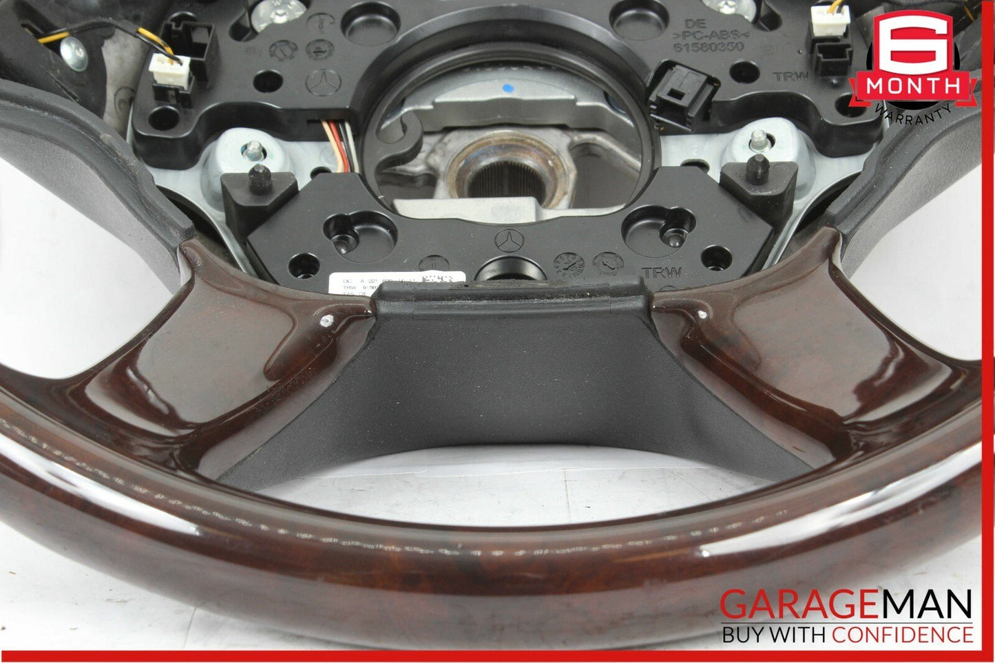 07-10 Mercedes S550 CL550 4 Spoke Steering Wheel w/ Paddle Shifters Black Wood
