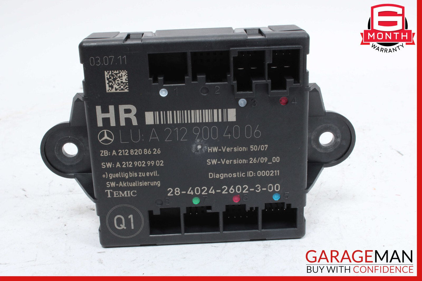08-18 Mercedes X204 GLK350 C300 C350 Rear Right Side Door Control Module OEM