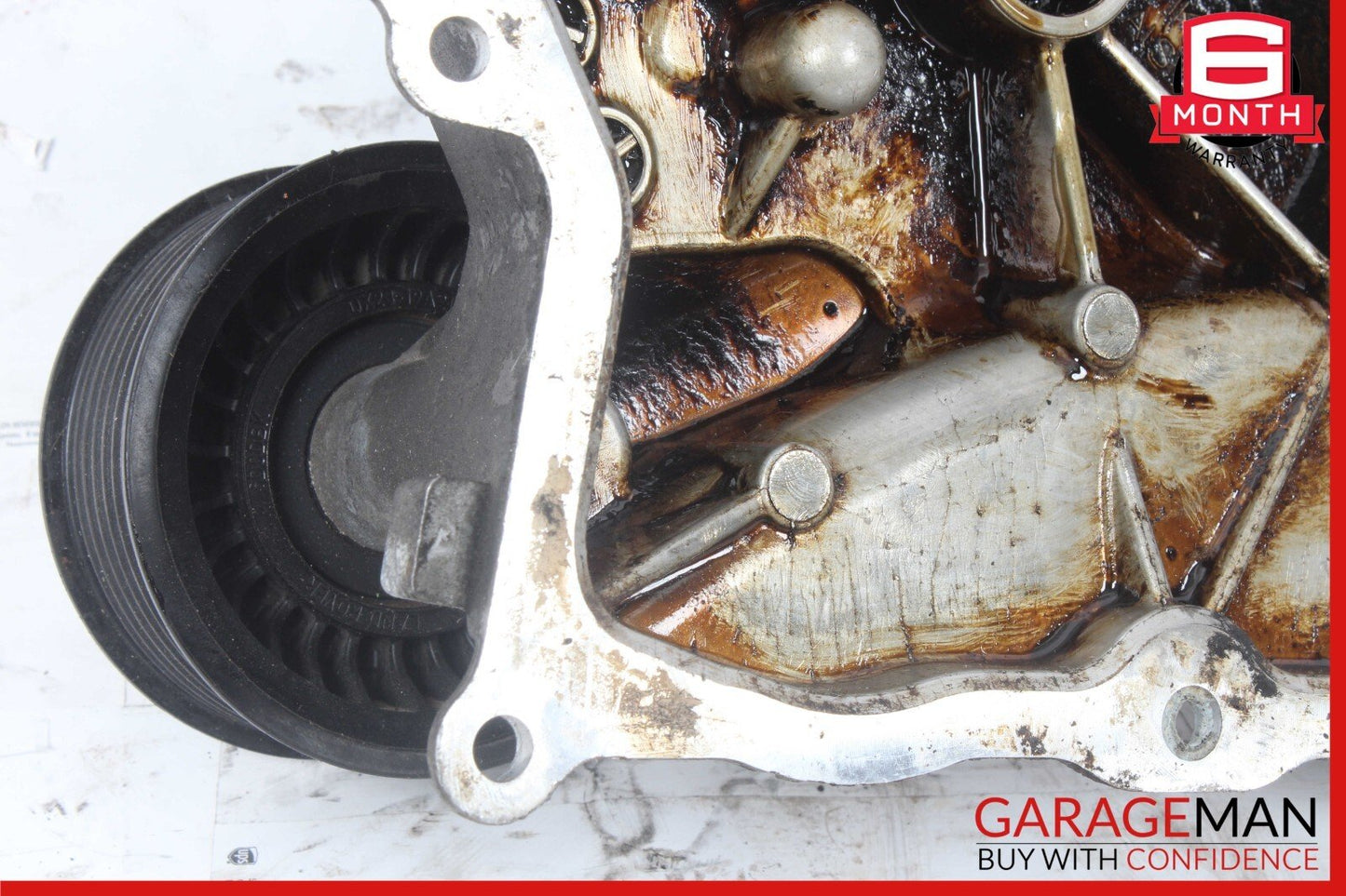 10-18 Jaguar XJ XJL X351 Right Side Engine Timing Cover Panel w/ Pulley OEM