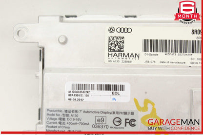 09-16 Audi Q5 Front Center Dash Display Screen Monitor 8R0919604