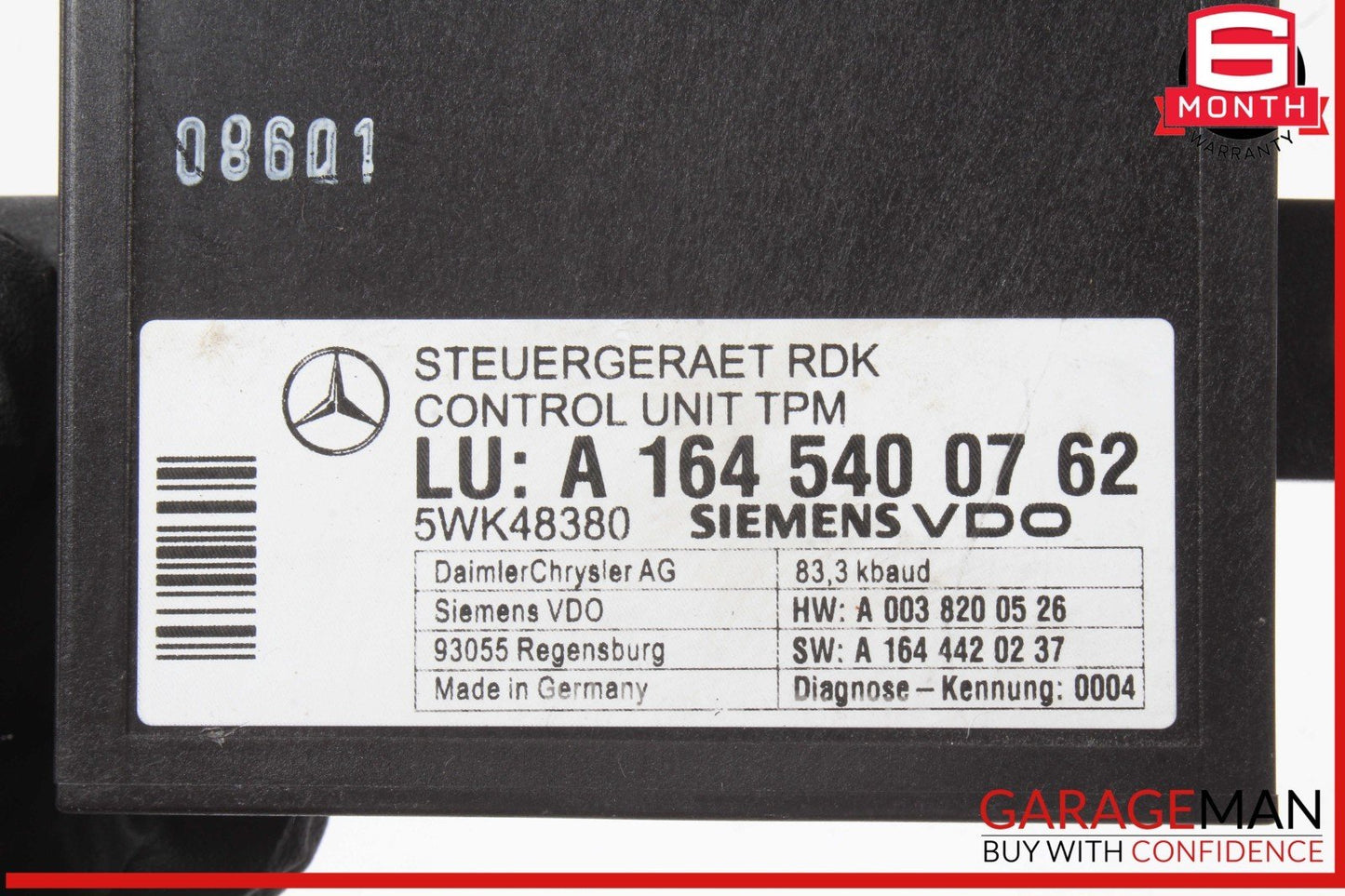 06-13 Mercedes X164 GL450 4MATIC R350 TPMS Tire Pressure Control 1645400762 OEM