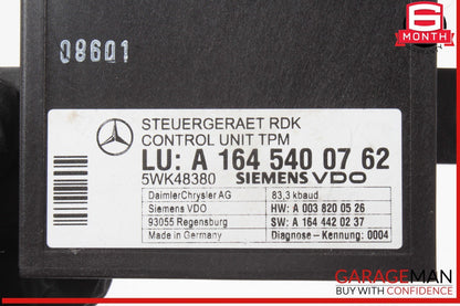 06-13 Mercedes X164 GL450 4MATIC R350 TPMS Tire Pressure Control 1645400762 OEM