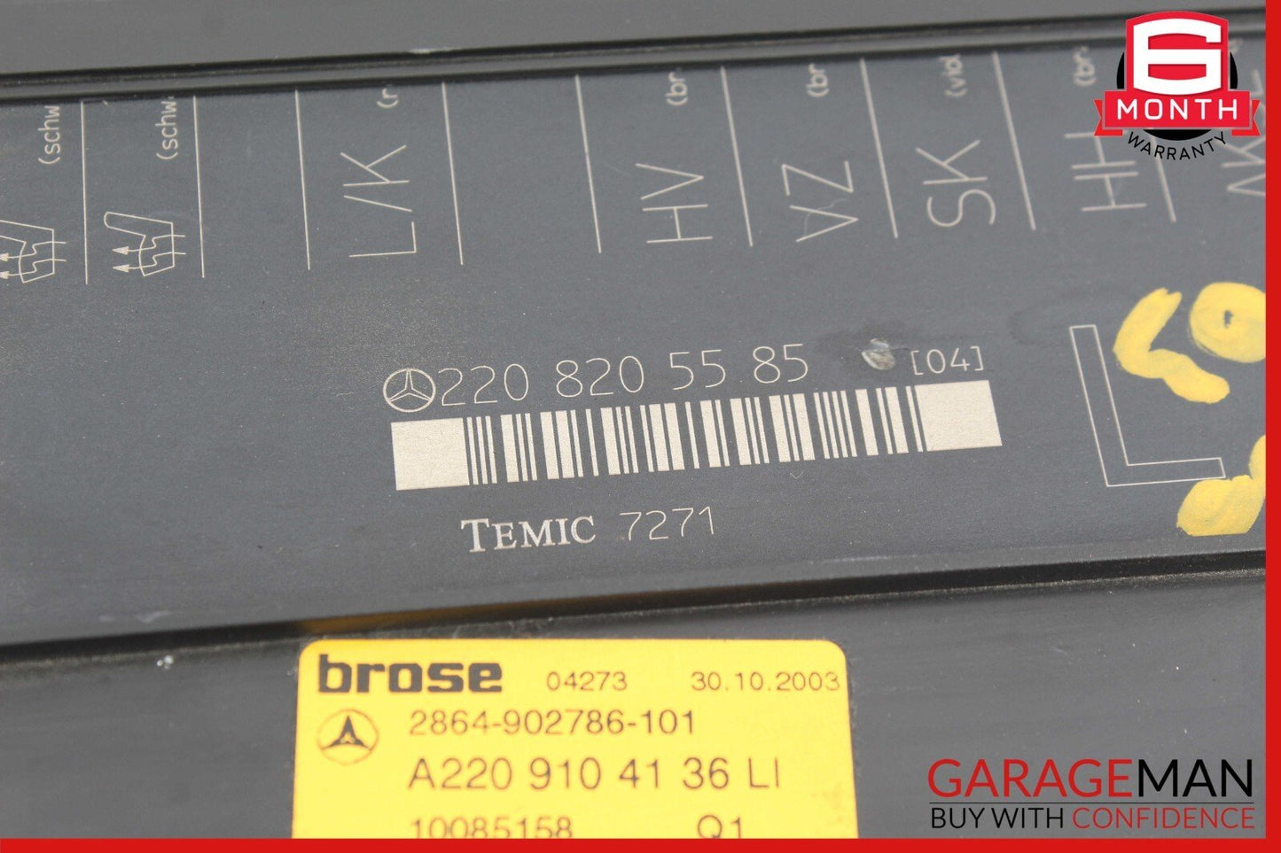 03-06 Mercedes W216 CL550 S500 Seat Control Module Front Left 2209104136 OEM