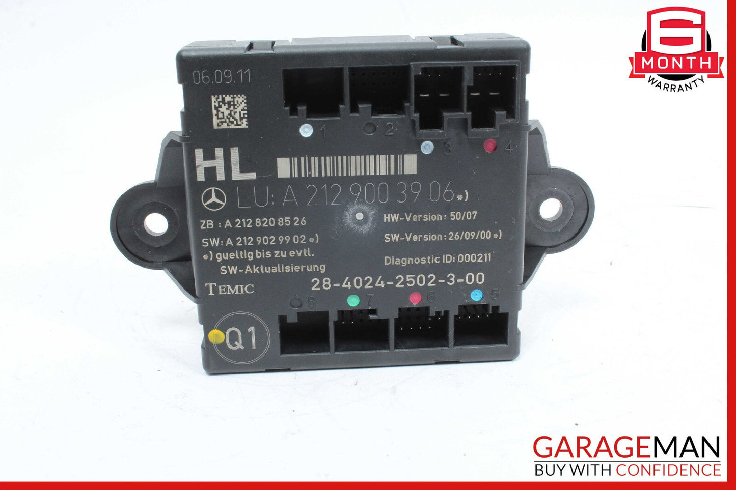 08-14 Mercedes-Benz C250 W204 Left Rear Door Control Module 2129003906 OEM