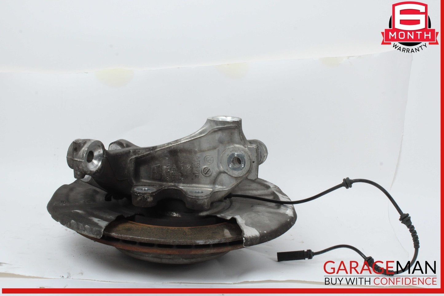 11-16 BMW 528i 535i 550i F10 Rear Right Side Spindle Knuckle w/ Rotor Disc