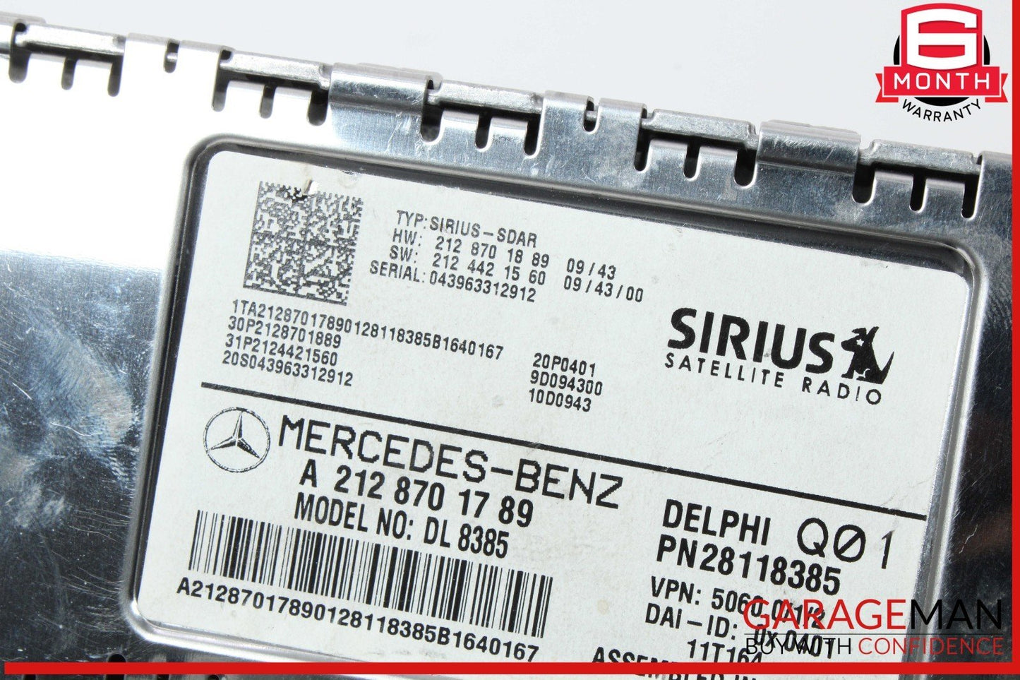 12-14 Mercedes W212 E350 GLK350 Sirius Satellite Radio Receiver 2128701789 OEM