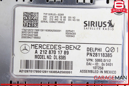08-14 Mercedes W212 E350 Wagon C350 Sirius Satellite Radio Receiver Module OEM