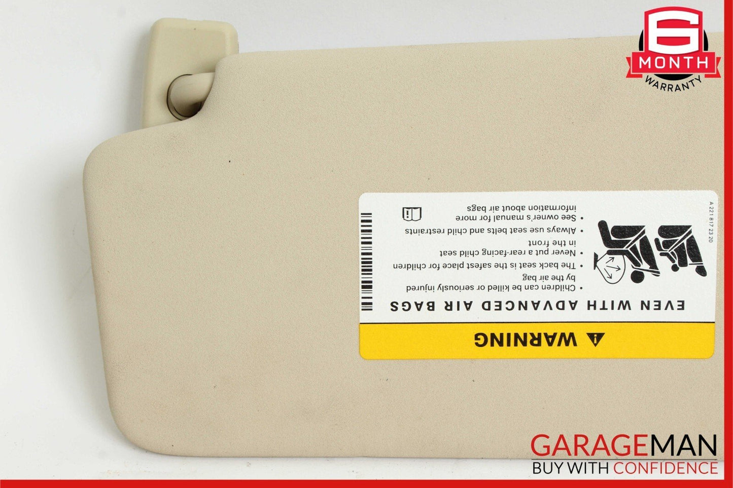 08-14 Mercedes W204 C250 Front Right Passenger Sun Visor Sunvisor Shade Beige