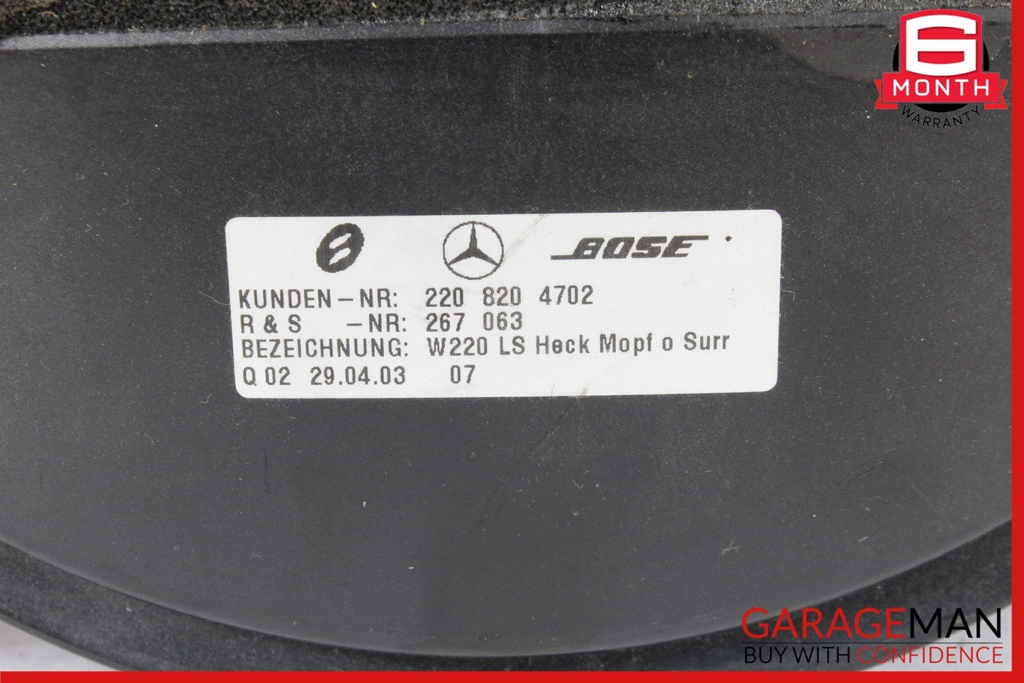 03-06 Mercedes W220 S430 S500 Rear Speaker Sub Woofer Subwoofer Bose OEM