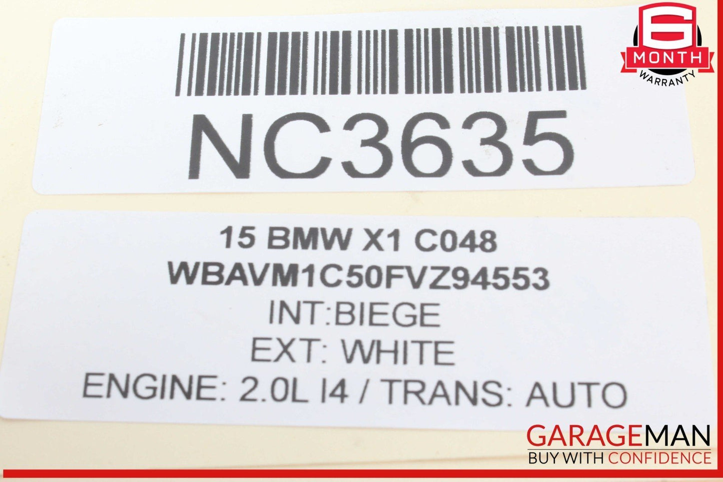 12-15 BMW X1 Rear Trunk Hatch Wiper Motor 2990856 OEM