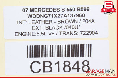 07-10 Mercedes W221 S550 CL550 CL600 S63 AMG Keyless Go Control Module Unit OEM