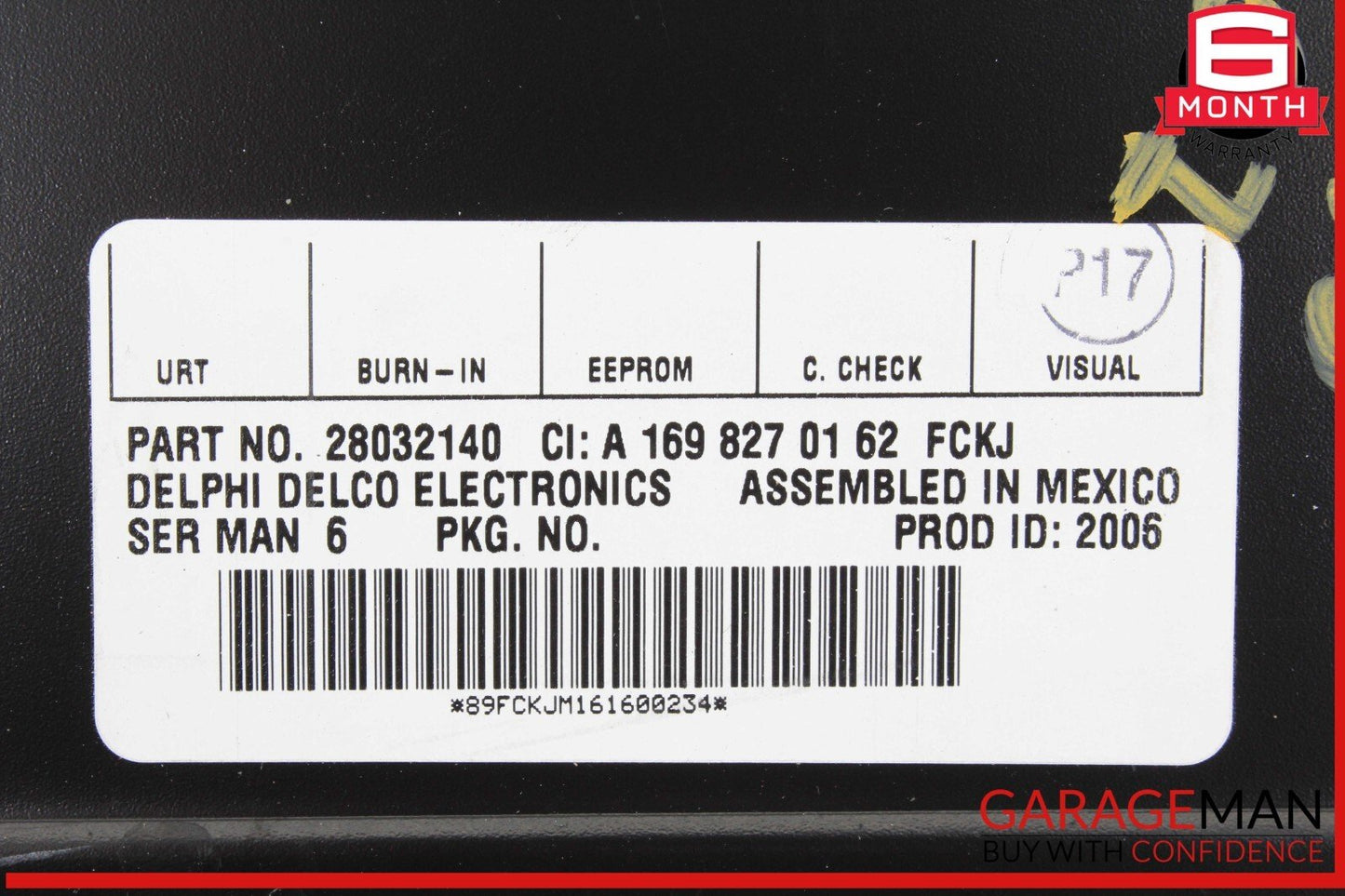 03-09 Mercedes R171 SLK350 Sirius Satellite Radio Receiver Module Unit OEM