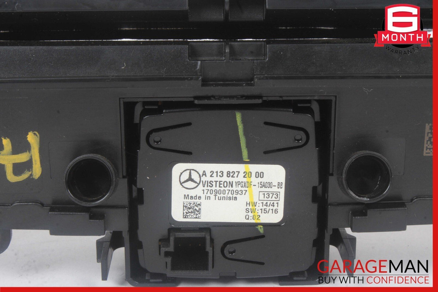 15-18 Mercedes W205 C300 Center Dashboard Hazard Control Switch w/ Clock Assy