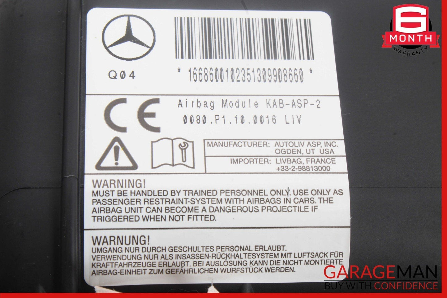 12-19 Mercedes X166 GL450 GL550 Front Left Driver Side Knee Air Bag Airbag OEM