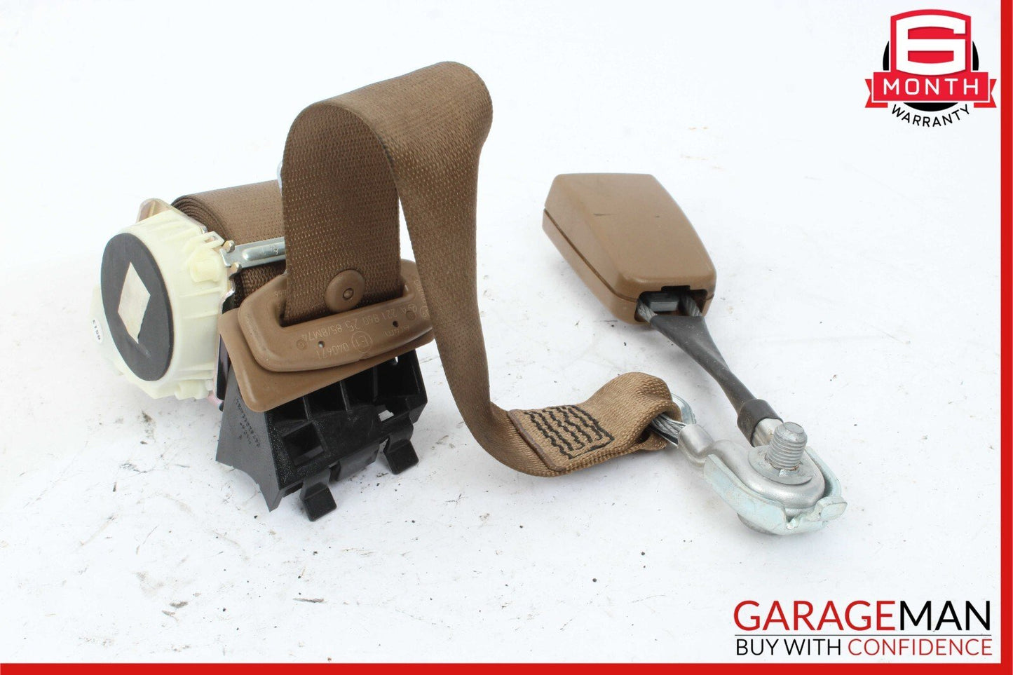 07-13 Mercedes W221 S550 S63 Rear Center Seat Belt Retractor Buckle Brown OEM