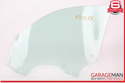 11-17 BMW X3 Front Right Passenger Side Door Window Glass OEM