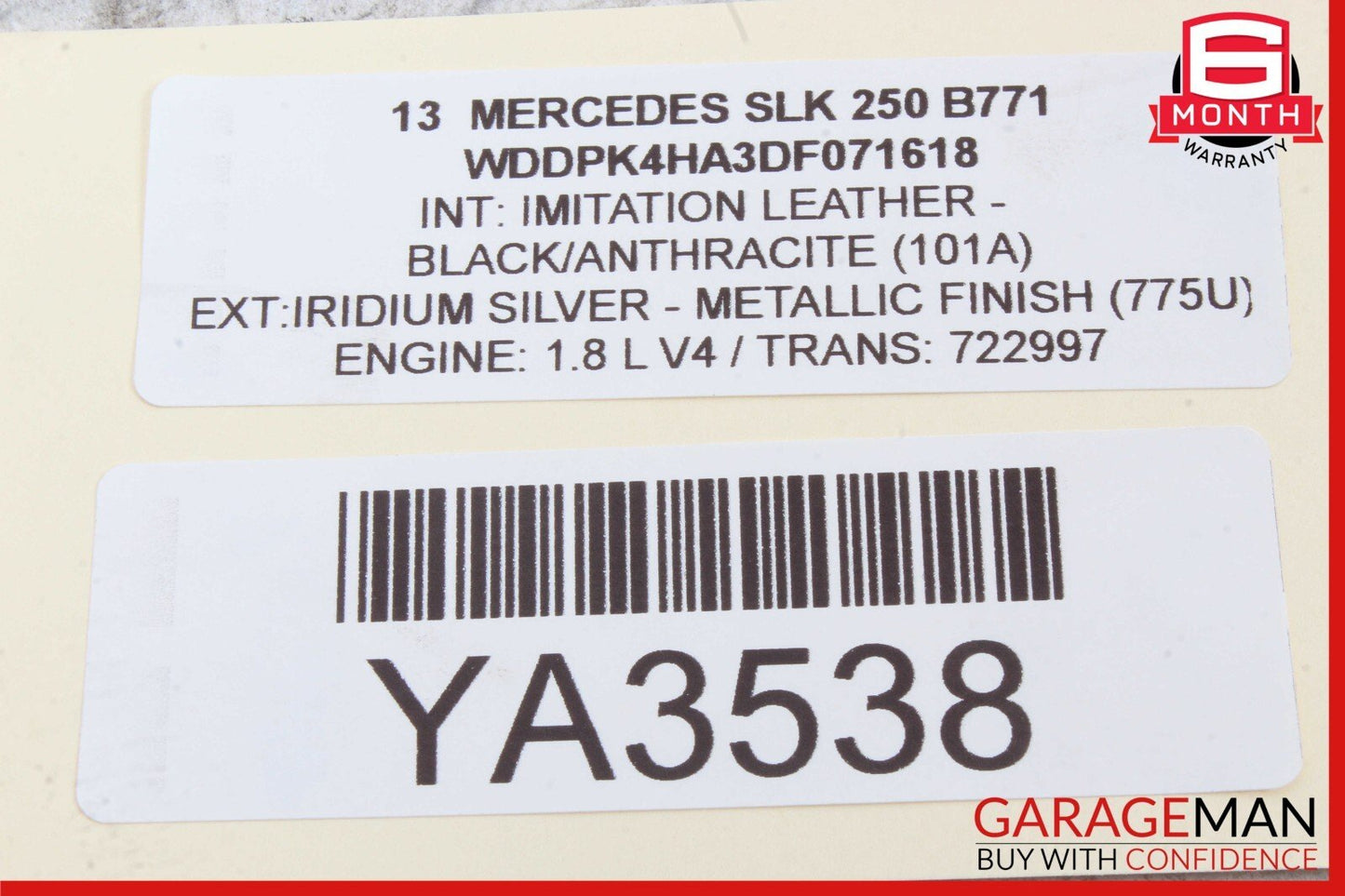 12-20 Mercedes R172 SLK250 Convertible Hydraulic Lift Cylinder Set of 6 Pc OEM