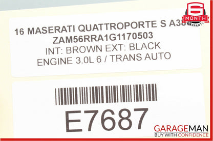 14-18 Maserati Quattroporte Suspension Control Module Unit 670009256 OEM