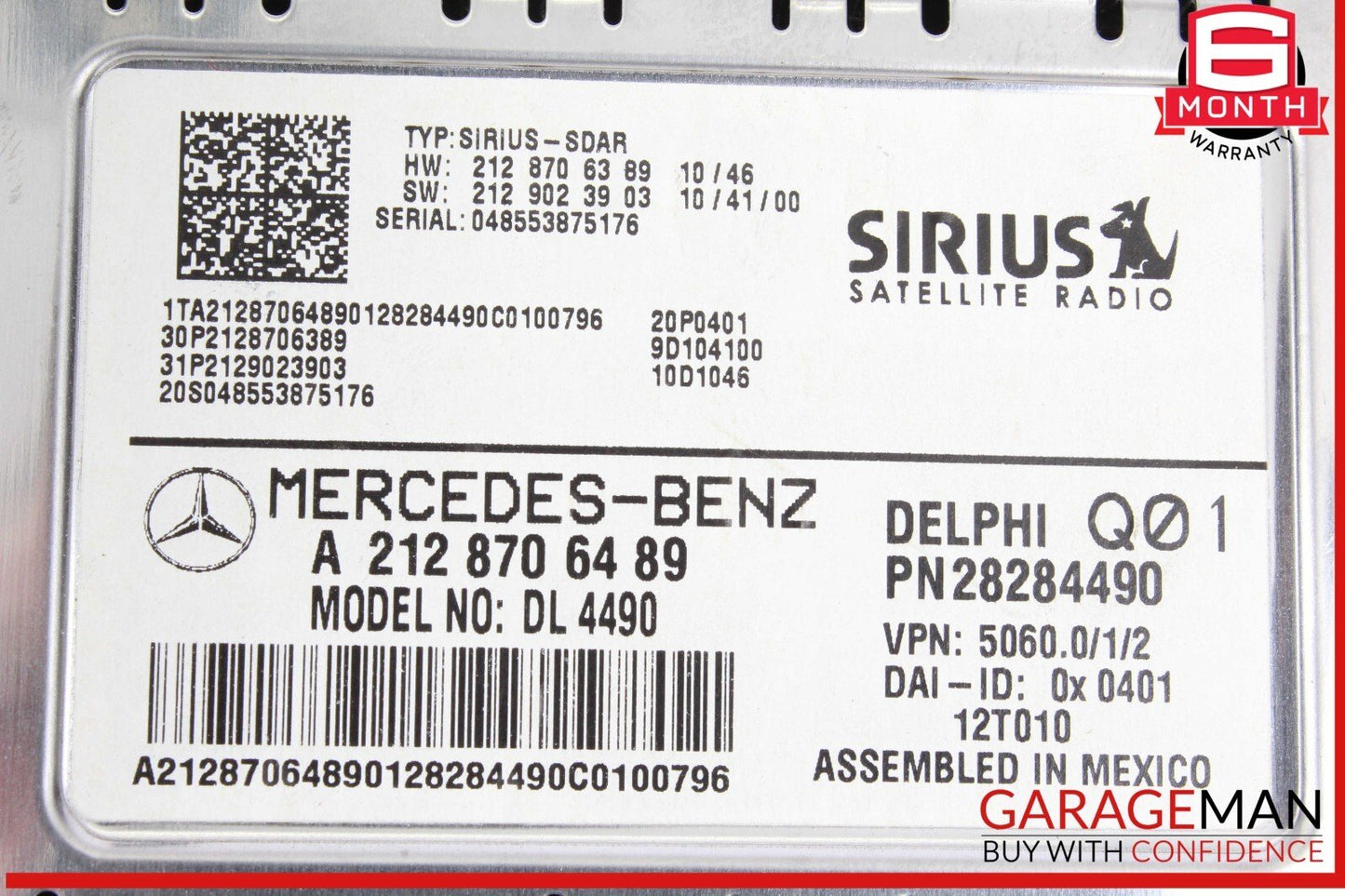 12-15 Mercedes W218 CLS550 Sirius Satellite Radio Receiver Control Module Unit