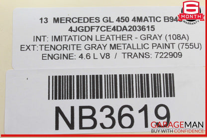 12-19 Mercedes X166 GL450 4MATIC Window Regulator Motor Rear Right Side OEM