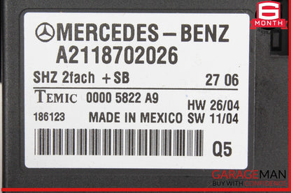 06-13 Mercedes W219 CLS63 AMG GL550 Heated Seat Control Module Unit 2118702026