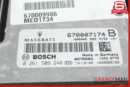 14-17 Maserati Ghibli ECU ECM Engine Computer Control Module Unit 670007174 OEM