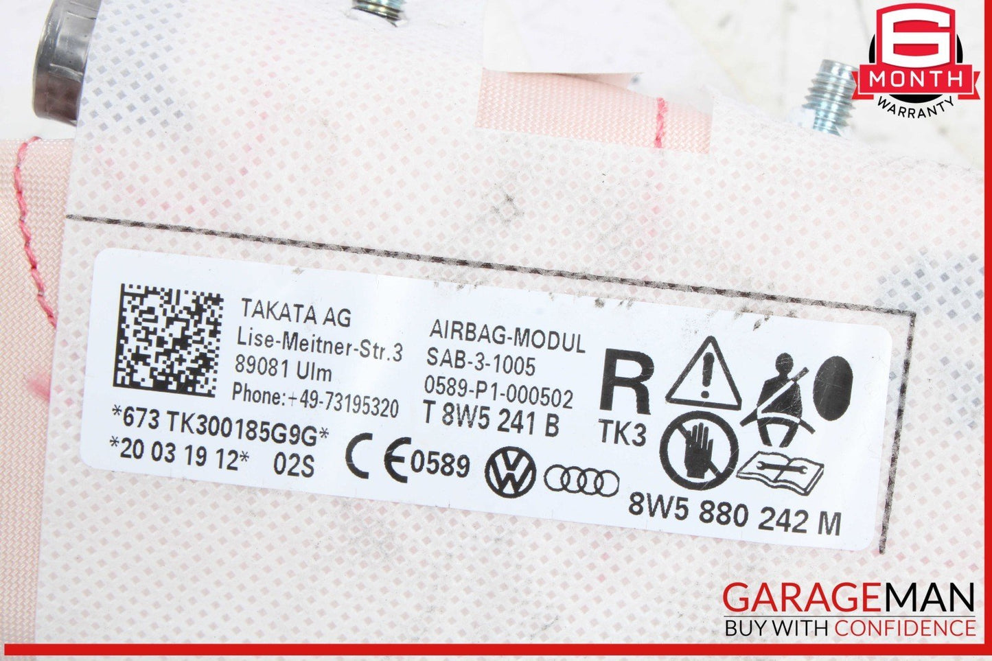 18-24 Audi S5 A5 A4 S4 RS5 Front Right Passenger Side Seat Airbag Air Bag OEM