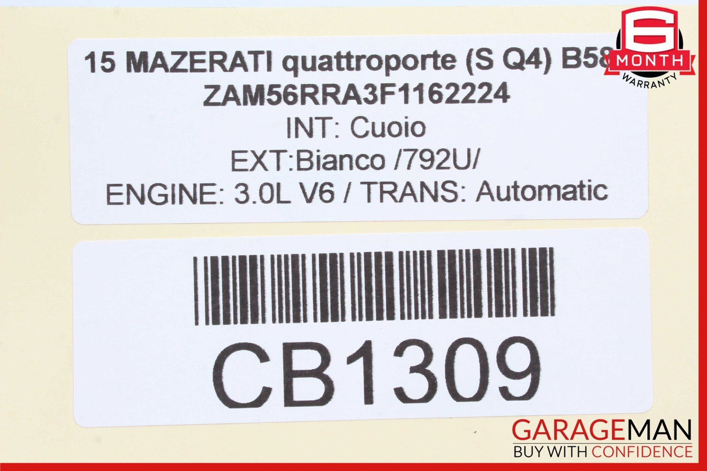 14-18 Maserati Quattroporte Front Left or Right Seat Headrest Head Rest OEM