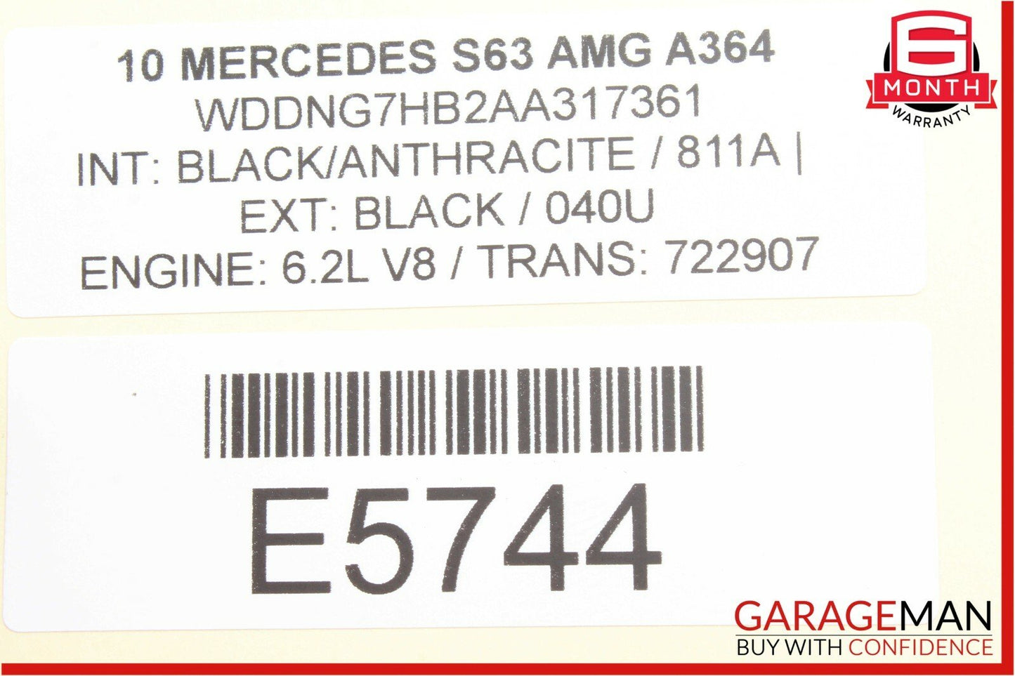 07-13 Mercedes W221 S63 Electronic Parking Button Switch OEM