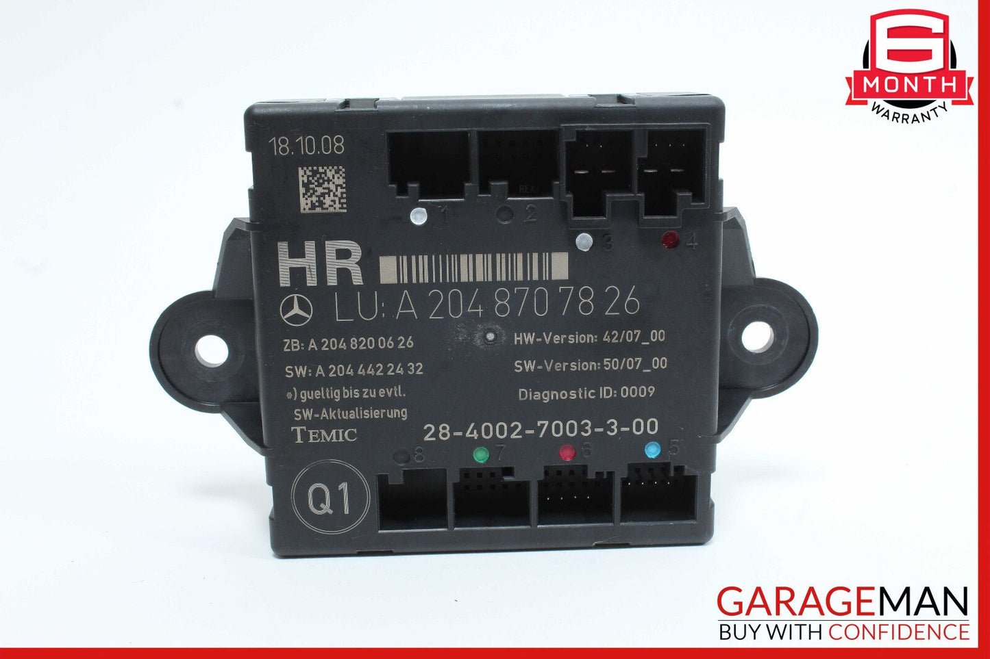 08-18 Mercedes W204 C300 C350 GLK350 Rear Right Side Door Control Module OEM