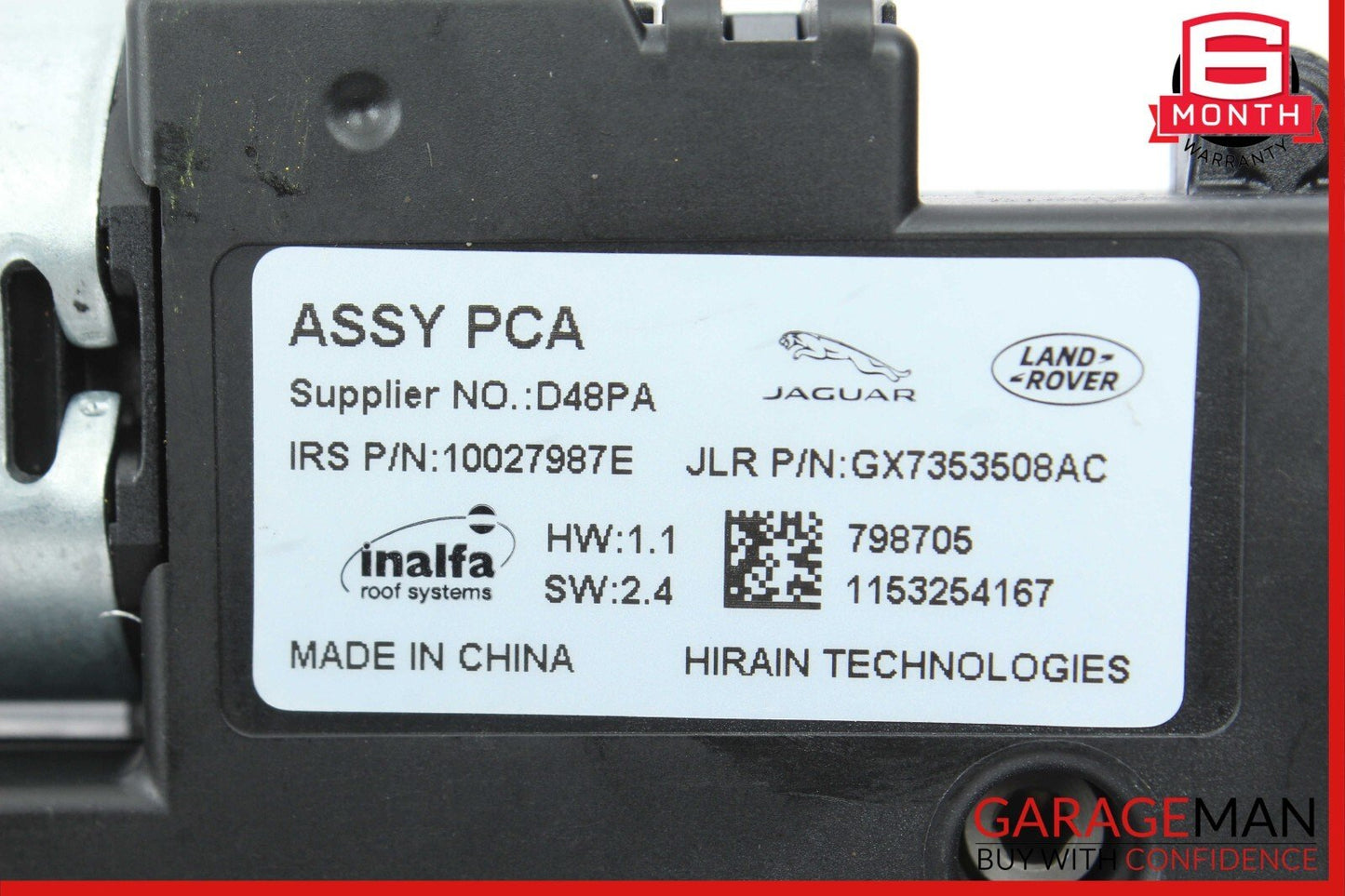 17-19 Jaguar XE 2.0 Panoramic Sunroof Sun Roof Motor OEM