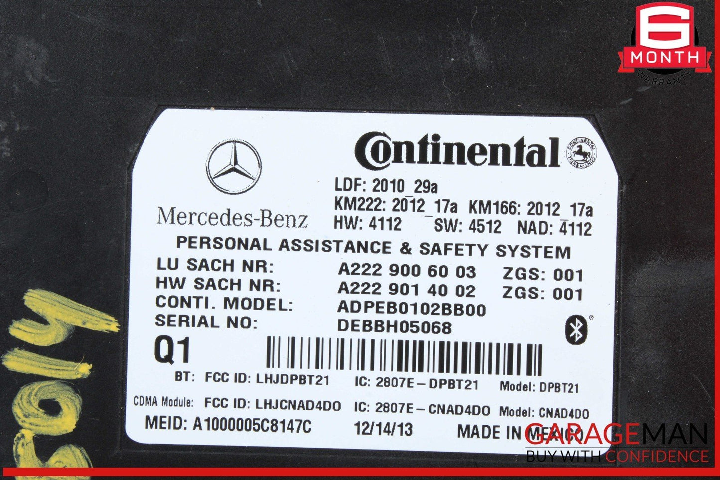 12-15 Mercedes W212 E350 4MATIC Communication Control Module Unit 2229006003 OEM