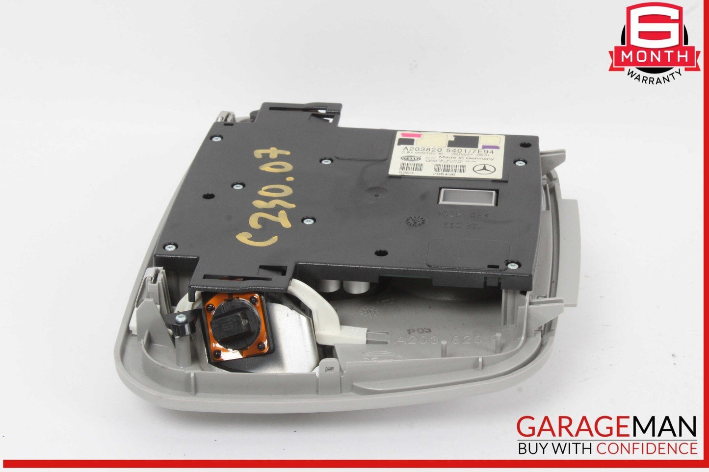 01-07 Mercedes W203 C230 C320 Overhead Reading Dome Light Lamp Gray OEM