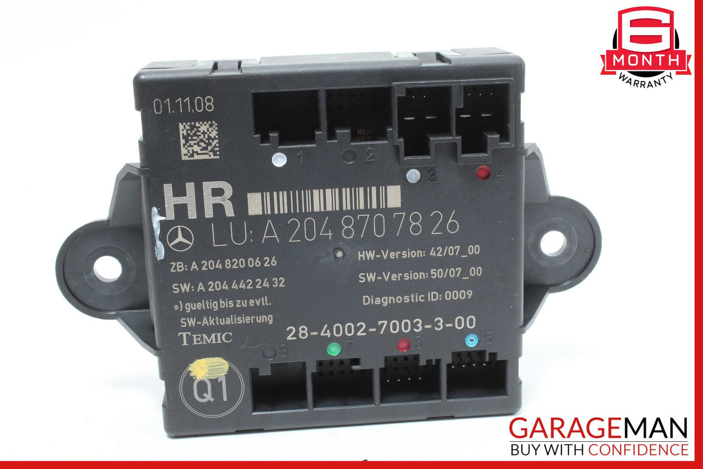08-18 Mercedes W204 C300 C350 GLK350 Rear Right Side Door Control Module OEM