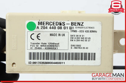 08-11 Mercedes W204 C300 C350 Tire Pressure Monitoring System TPMS Receiver OEM