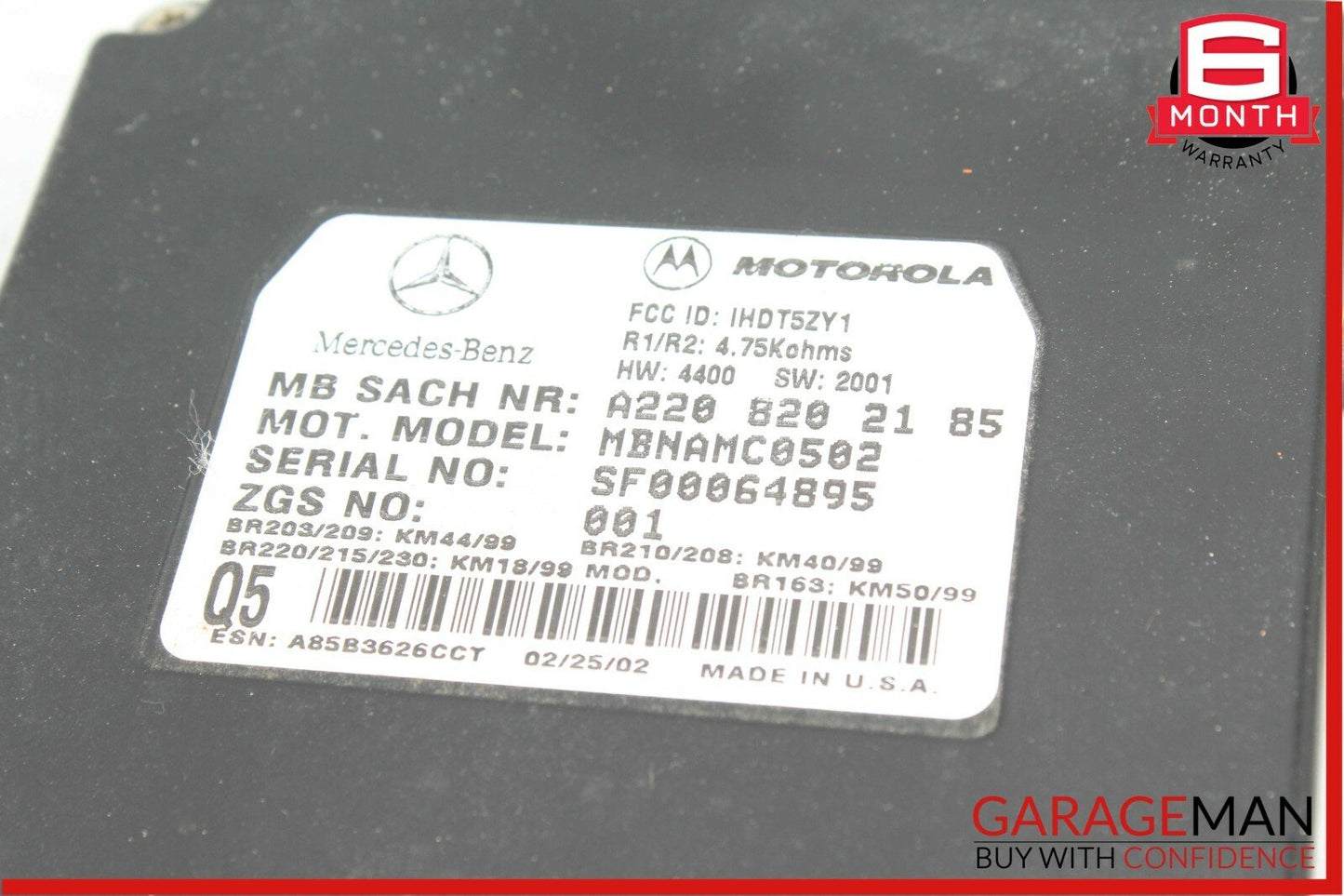 98-06 Mercedes ML320 S600 CL500 Telephone Phone Bluetooth Voice Control Module