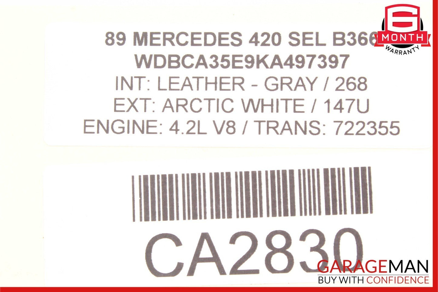 86-91 Mercedes W126 420SEL Left Driver Side Window Switch 1248204610 OEM