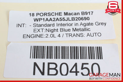 15-18 Porsche Macan S 95B Rear Right Passenger Side Seat Airbag Gray OEM