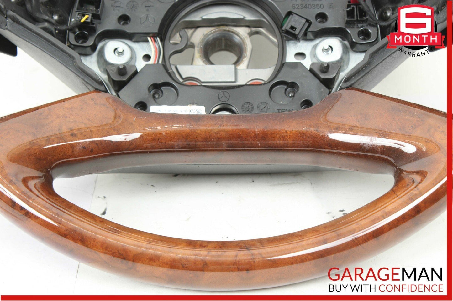 10-13 Mercedes W221 S400 S550 S600 S65 AMG 4 Spoke Steering Wheel Brown Wood OEM