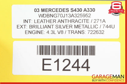 00-06 Mercedes S430 S500 SL500 CL500 Anti Theft Alarm Sensor Control Module OEM