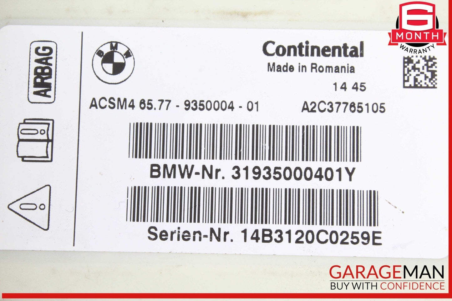 14-16 BMW 428i 435i ACSM4 Convertible Control Module Unit 9350004 OEM