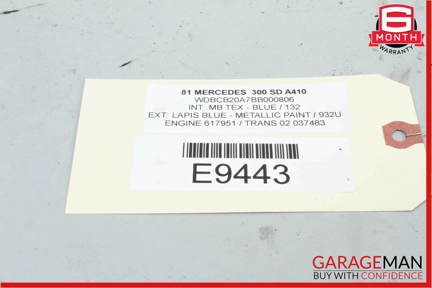 81-85 Mercedes W126 300SD Rear Left Driver Side Seat Belt Retractor OEM