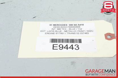81-85 Mercedes W126 300SD Rear Left Driver Side Seat Belt Retractor OEM