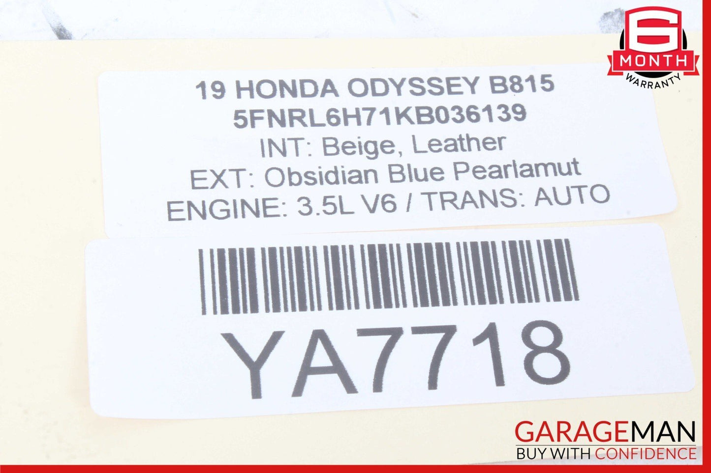 18-21 Honda Odyssey Front Left Side Door Cover Sash Indicator Trim OEM
